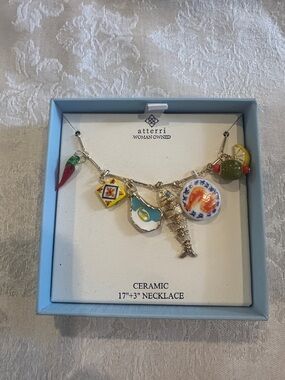 Atterri Multicolor Ceramic Charm Necklace - Blue Box